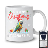 This Is My Christmas Pajama Shirt; Amusing X-mas Lights Lovely Santa Parrot; Animal Lover T-Shirt