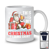 This Is My Christmas Pajama Shirt; Sarcastic Santa Drinking Beer; Drunker X-mas Group T-Shirt