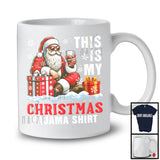 This Is My Christmas Pajama Shirt; Sarcastic Santa Drinking Bourbon; Drunker X-mas Group T-Shirt