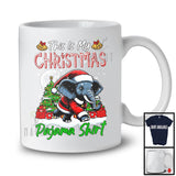 This Is My Christmas Pajama Shirt; Wonderful X-mas Tree Santa Elephant Animal Lover; Family T-Shirt