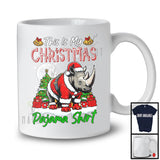 This Is My Christmas Pajama Shirt; Wonderful X-mas Tree Santa Rhino Animal Lover; Family Group T-Shirt