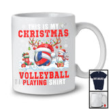 This Is My Christmas Volleyball Playing Shirt; Adorable X mas Santa Reindeer Sport Team Player T-Shirt