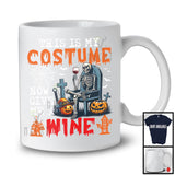 This Is My Costume Now Give Me A Wine, Humorous Halloween Skeleton Drinking, Drunker T-Shirt