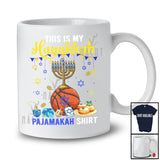 This Is My Hanukkah Pajama Shirt; Lovely Menorah Basketball Ball; Sport Basketball Player Team T-Shirt