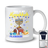 This Is My Hanukkah Pajama Shirt; Lovely Menorah Football Ball; Sport Football Player Team T-Shirt