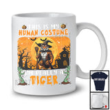 This Is My Human Costume I'm Really A Tiger, Horror Halloween Witch Animal, Zombie Hands T-Shirt
