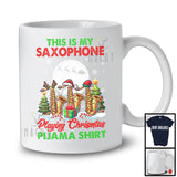 This Is My Saxophone Playing Christmas Pijama Shirt; Joyful Lights Musical Instruments Player T-Shirt