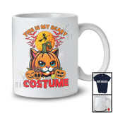 This Is My Scary Costume, Creepy Halloween Pumpkin Cat Face, Cat Owner Lover T-Shirt