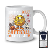 This Is My Scary Softball Costume; Humorous Halloween Mummy Ball Pumpkin; Sports Team T-Shirt