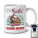 This Santa Loves Going Down; Sarcastic Christmas Tree Naughty Plaid; Santa In Chimney T-Shirt