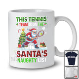 This Tennis Team Is On The Santa's Naughty List; Merry Christmas Plaid Santa; Sport Player T-Shirt