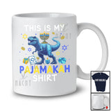 This is My Pajamakah Shirt; Amusing Hanukkah Pajamas T-Rex Menorah Lover; Family Group T-Shirt