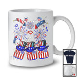 Three American Flag Drum, Amazing 4th Of July Music Instruments Player, Patriotic Group T-Shirt