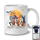 Three Boo Witch Mummy Basset Hound, Adorable Halloween Costume Puppy Owner, Family T-Shirt