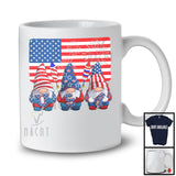 Three Gnomes With American Flag, Amazing 4th Of July Firecrackers, USA Patriotic Group T-Shirt