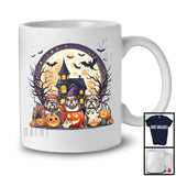 Three Mummy Zombie Witch Bulldog In Carved Pumpkin, Scary Halloween Moon, Family Group T-Shirt