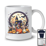 Three Mummy Zombie Witch Pit Bull In Carved Pumpkin, Scary Halloween Moon, Family Group T-Shirt