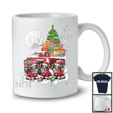 Three Santa Chihuahua; Fantastic Christmas Moon X-mas Tree On Pickup Truck; Santa Driver T-Shirt