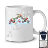 Three Santa Elf Reindeer Dirt Bike Snowing; Awesome Christmas Snowman; Rider Family T-Shirt