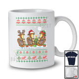 Three Santa Elf Reindeer Tuba; Cheerful Christmas Tree Sweater Snow; Musical Instruments Player T-Shirt