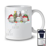 Three Santa Reindeer Elf Golf; Cheerful Christmas Tree Sport Playing Player; Family Group T-Shirt