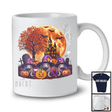 Three Witch Manatees With Pumpkins Candy, Horror Halloween Costume Moon, Wild Animal Lover T-Shirt