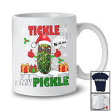 Tickle My Pickle; Fantastic Christmas Santa Pickle Sunglasses; Snowing Adult Couple T-Shirt