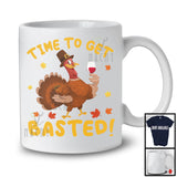 Time To Get Basted; Amazing Thanksgiving Turkey Drinking Wine; Fall Leaf Drinking Drunker T-Shirt