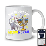 Time To Light The Meownorah; Joyful Hanukkah Kitten Sound Menorah Light; Family Group T-Shirt