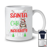 Too Cute For The Naughty List; Lovely Christmas Santa Reindeer Bulldog Owner; Family T-Shirt