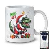 Tree Rex; Scary Christmas Santa T-Rex Dinosaur Santa; Snowing X-mas Family Group T-Shirt