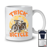 Trick Or Bicycle; Horror Halloween Moon Witch Trick Or Treat Boo Ghost; Biker Family Group T-Shirt