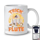 Trick Or Flute; Horror Halloween Moon Witch Trick Or Treat; Musical Instruments Player T-Shirt