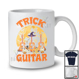 Trick Or Guitar; Horror Halloween Moon Witch Trick Or Treat; Musical Instruments Player T-Shirt