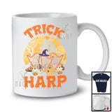 Trick Or Harp; Horror Halloween Moon Witch Trick Or Treat; Musical Instruments Player T-Shirt