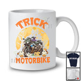 Trick Or Motorbike; Horror Halloween Moon Witch Trick Or Treat Boo Ghost; Biker Family Group T-Shirt