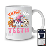 Trick Or Teeth; Humorous Halloween Three Teeth Tooth Witch; Dental Hygienist Assistant Dentist T-Shirt