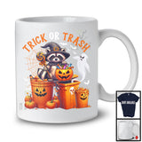 Trick Or Trash; Creepy Halloween Costume Witch Raccoon; Trick Or Treat Pumpkin Candy T-Shirt