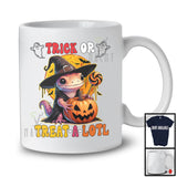 Trick Or Treat-A-Lotl; Adorable Halloween Axolotl Witch Candy Pumpkin; Animal Lover T-Shirt