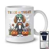 Trick Or Treat, Horror Halloween Witch Zombie Beagle With Pumpkin Candy, Family Group T-Shirt