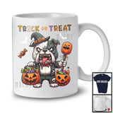 Trick Or Treat, Horror Halloween Witch Zombie Bulldog With Pumpkin Candy, Family Group T-Shirt