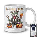 Trick Or Treat, Horror Halloween Witch Zombie Pit Bull With Pumpkin Candy, Family Group T-Shirt