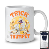 Trick Or Trumpet; Horror Halloween Moon Witch Trick Or Treat; Musical Instruments Player T-Shirt