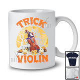 Trick Or Violin; Horror Halloween Moon Witch Trick Or Treat; Musical Instruments Player T-Shirt