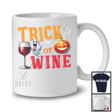 Trick Or Wine; Awesome Halloween Costume Boo Ghost Pumpkin; Drunker Drinking Group T-Shirt