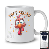 Trot Squad; Humorous Thanksgiving Turkey Face Plaid; Fall Leaves Running Runner Group T-Shirt