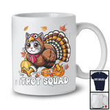 Trot Squad, Lovely Thanksgiving Fall Leaves Pumpkin Turkey Cat Running, Marathon Runner T-Shirt