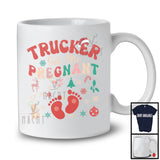 Trucker Got Me Pregnant; Cheerful Christmas Pregnancy Announcement Adult Santa; Jobs Family T-Shirt