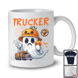 Trucker; Humorous Halloween Costume Ghost Boo Lover; Matching Careers Jobs Group T-Shirt