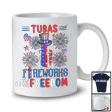 Tubas Fireworks And Freedom, Proud 4th Of July American Flag Musical Instruments, Patriotic T-Shirt